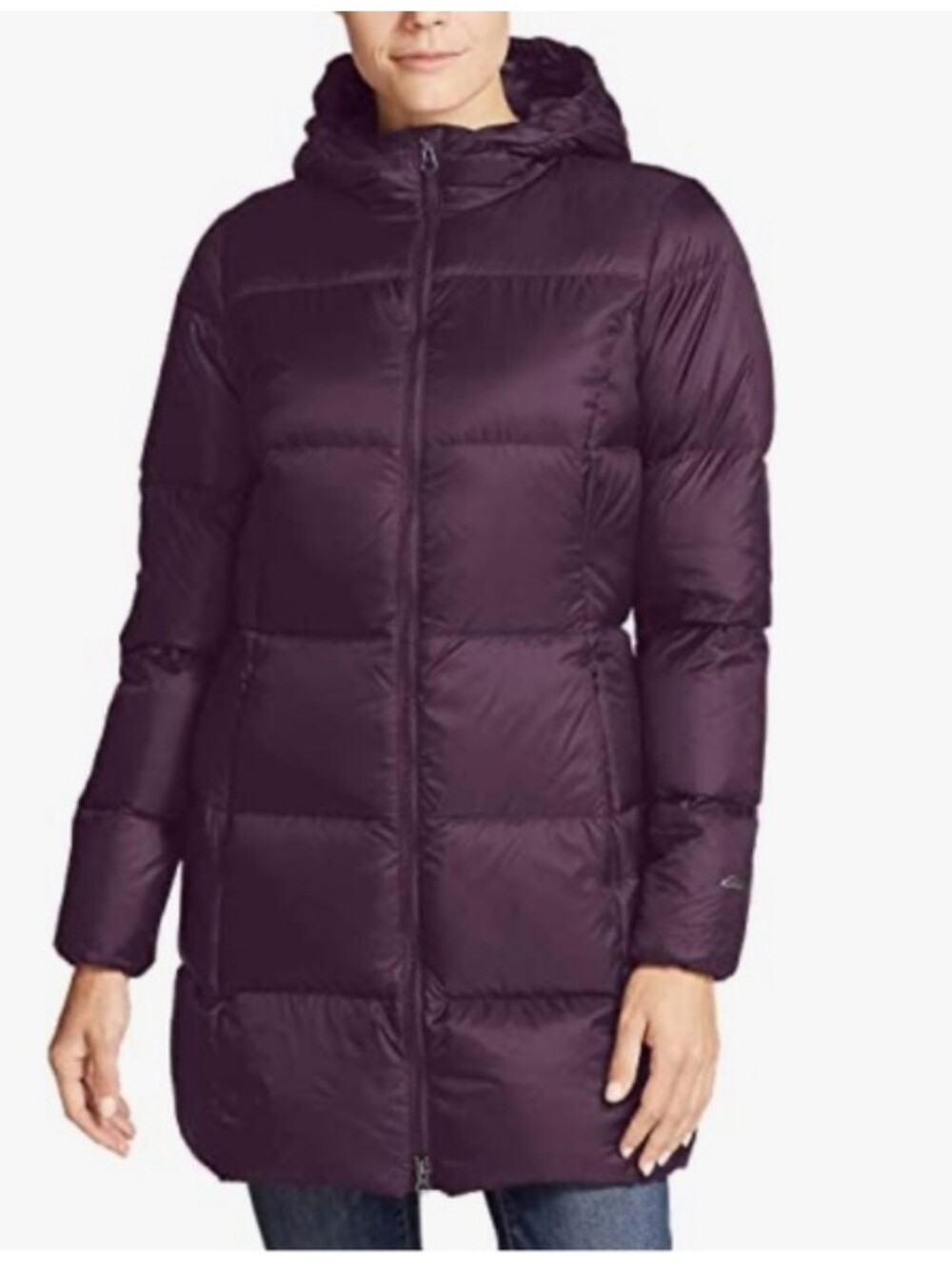 Eddie Bauer Luna Peak Down Parka Jacket Hooded Puffer Coat Plum Purple Small